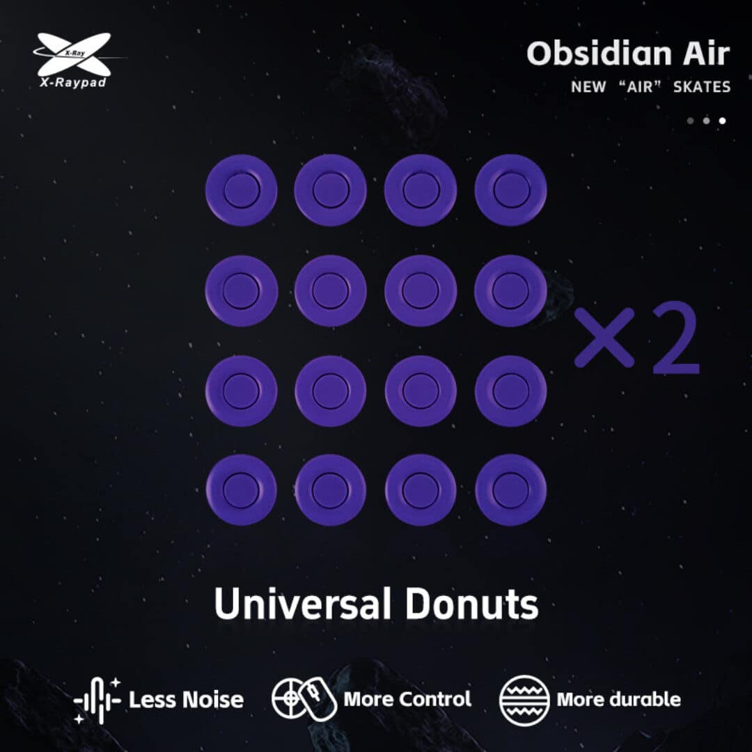 X-Raypad Obsidian Air Mouse Skates – Universal Donuts (2) X-Raypad Obsidian Air Mouse Feets – Universal Donuts