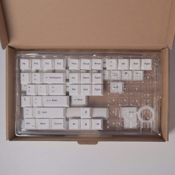 Conjunto de Keycaps Personalizados em Branco – Layout Português ISO-PT